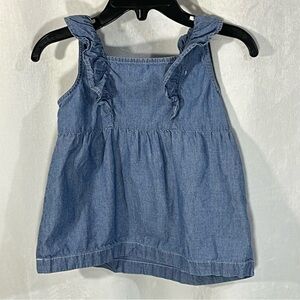 Carter’s Ruffle Sleeveless‎  Button Denim Blouse Size 18 Month